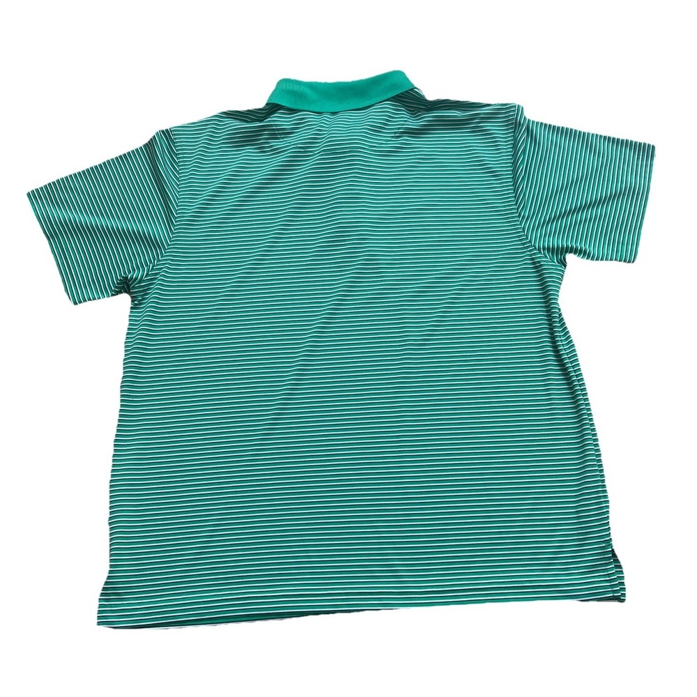 PGA TOUR Men's Large Green Striped Golf Polo Shirt - Picture 2 of 4